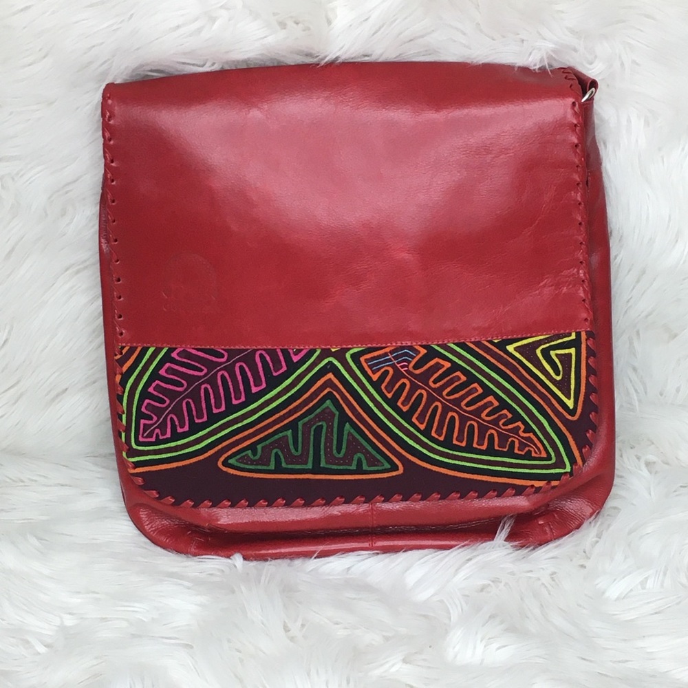 Red leather Cross body bag